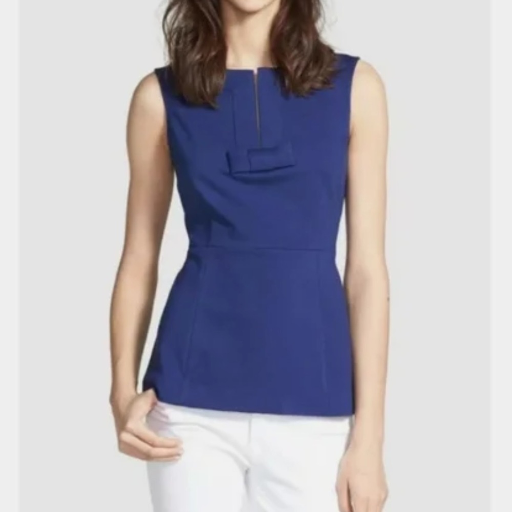 Kate Spade New York Luma Top in French Navy Sleeveless Bow Tank Blouse Size 2